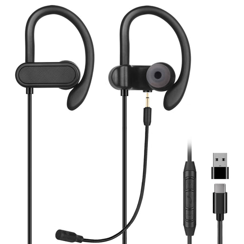 DUNGZDUZ USB C & USB A Earbuds with Boom Mic for Smartphones